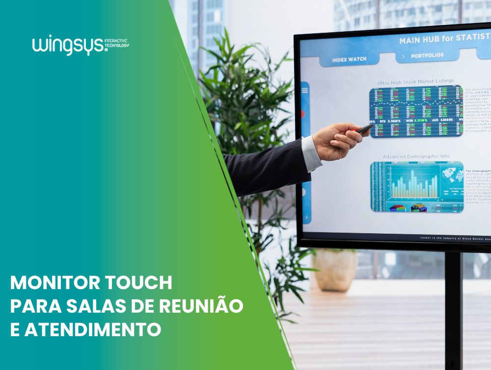 Monitor touch para salas de reunião e atendimento: colaboração sem fricção